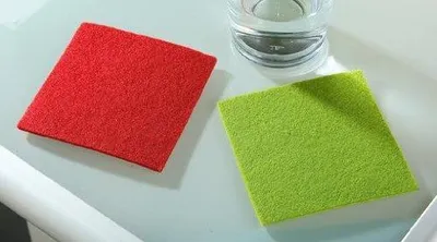 Produktbild von Gilde Filz Untersetzer quadratisch grün 10 x 10 cm