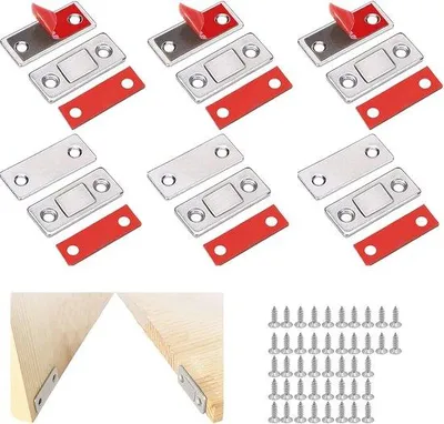 Obrázok produktu pre Ultra tenké magnetické pánty pre nábytok – silné magnetické uchytenie, balenie po 6 kusoch
