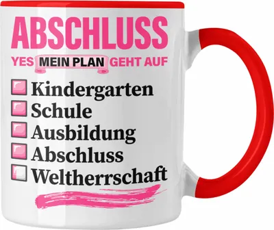 Produktbild von Trendation - Frauen Prüfung Bestanden Geschenk Tasse Geschenkidee Bestandene Prüfung Abschluss 2023  Master Bachelor Doktor Frauen (Rot)
