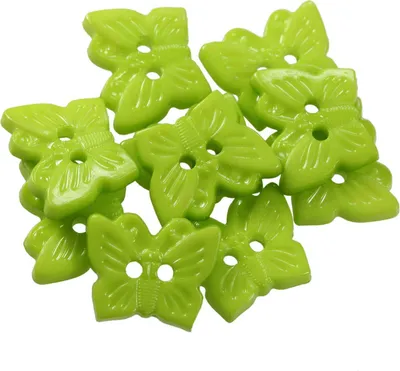 Produktbild von 10 Kinderknöpfe Schmetterling, 16 x 13 mm, hellgrün