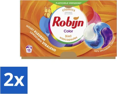 Produktbild von Robijn - 3-in-1 Color - Waschkapseln - 15 Wäschen - Vorteilspack - 2 Stücke