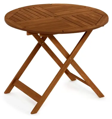 Produktbild von Tioman Outdoor Klapptisch mit Sonnenschirmloch, Natur, 88,9 x 88,9 x 71,88 cm