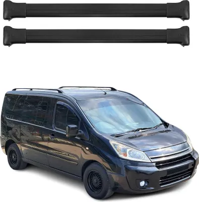 Image de Barres de toit transversales pour Citroen Jumpy 2007-2017 Aluminium Noir 2Pcs