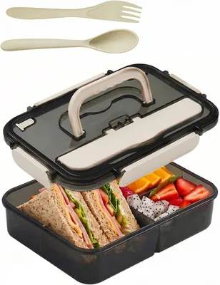 Obrázok produktu pre Bento Box 1500 ml, 3 priehradky, nepresakujúci, do kancelárie