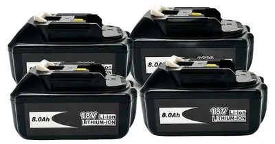 Image de Batterie rechargeable, capacité de 8000 mAh, compatible avec les outils électriques, lot de 4, 18 V
