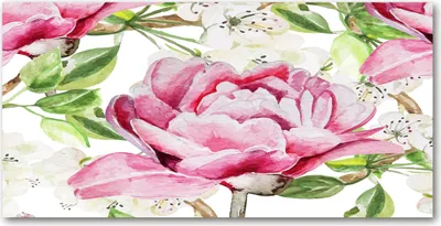 Produktbild von Tulup® Glas-Bild - 100x50 -Wandkunst - Wandbild hinter gehärtetem Sicherheitsglas  - Blumen & Pflanzen - Pfingstrosen - Rosa