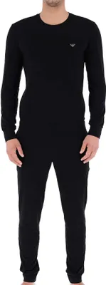 Produktbild von Emporio Armani Herren Pyjama lang Schlafanzug Rundhals in Schwarz Gr. S