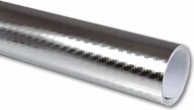 Produktbild von (17,14€/m²) Rapid Teck® Premium Autofolie Chrom Carbon Silber 152 cm Breite Laufmeterware selbstklebende Folie mit Luftkanälen Auto Folie
