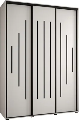Produktbild von MEBLE KRYSPOL Davos 12 Schrank, drei Türen - 235,2x180x45 cm - Weiß Weiß Schwarz