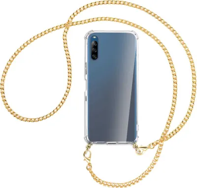 Produktbild von Handykette Backcover-Schutzhülle mit Band (Metall goldfarben) für Sony Xperia L4 - goldfarbene Kette