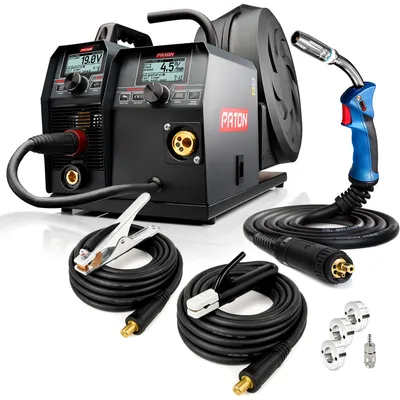 Produktbild von PATON ProMIG-250-15-4 MIG-Schweißgerät 3-in-1 230V, – Gasloses MIG-Kit mit 4-Rollen-Drahtvorschub – Inverter-Schweißgerät für schnelles und einfaches
