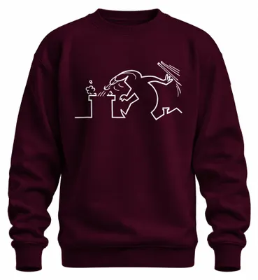 Produktbild von La Linea Balum Osvaldo Cavandoli Zeichentrick Schornstein Sweatshirt Pullover, Burgundy, M