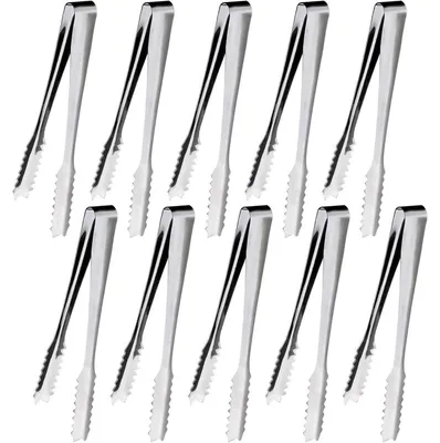 Produktbild von Eiszange 10 Stück 15,2cm Edelstahl Silber für Zucker Eis Süßigkeiten