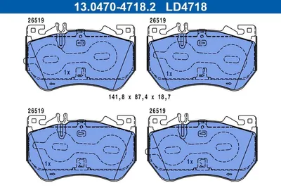 Produktbild von ATE Bremsbeläge Satz Vorne passend für MERCEDES-BENZ C-Klasse T-Modell (S206) 13.0470-4718.2
