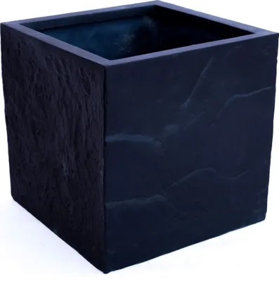 Produktbild von Elegant Einrichten | Pflanzkübel | Fiberglas | Stein-Optik | quadratisch | 70x70x70cm | elegant schwarz-matt.