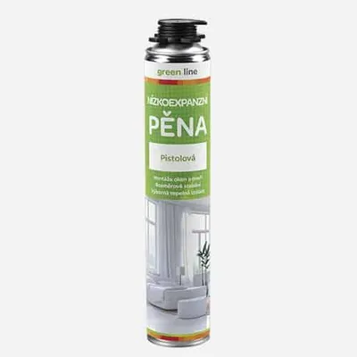 Obrázek produktu pro Den Braven - Nízkoexpanzní pěna Green line, pistolová dóza 750 ml, zelená