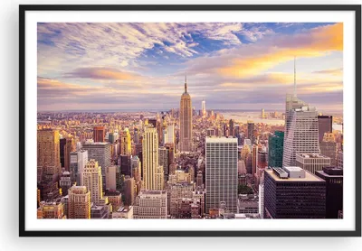 Produktbild von Gerahmtes Poster - Schwarzer Rahmen - New York Stadt - 91,5x61 cm - Wand Bild - Wanddeko - Wandbilder - Kunstposter - Wandposter - Bilderrahmen - Bilder - Kunstdruck - Wandbild - P2BAA91x61-3638