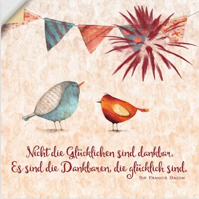 Produktbild von ARTland Wandbild, selbstklebend Lebensweisheit Glücklich Größe: 40x40 cm