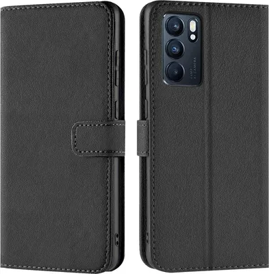 Produktbild von Conie Klapp Tasche für OPPO Reno 6 5G Kartenfach Rundumschutz Hülle in Schwarz