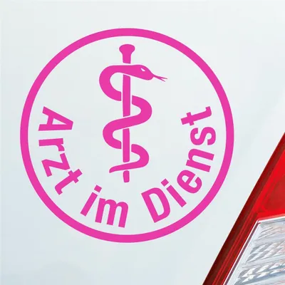 Produktbild von Auto Aufkleber Arzt im Dienst Medizin Rettungsgasse KFZ 10x10 cm Pink Sticker Heckscheibenaufkleber