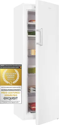 Produktbild von Exquisit Gefrierschrank GS271-NF-H-040D weiss | 204 l Nutzinhalt | NoFrost | LED-Anzeige