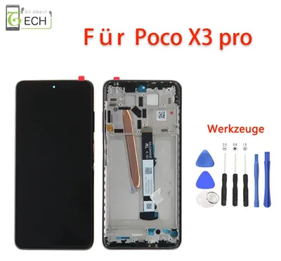 Produktbild von Für Xiaomi Poco X3 Pro LCD Display mit Rahmen Touchscreen Bildschirm Schwarz