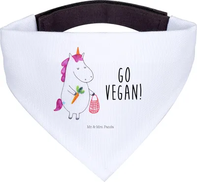 Produktbild von Mr. & Mrs. Panda Halstuch Für Hunde Einhorn Vegan - Weiß - Geschenk, Gesund Leben, Veganer, essen, Unicorn, Hund, Veganismus, Bandana, Hals Tuch, Hundehalstuch, Rohkost