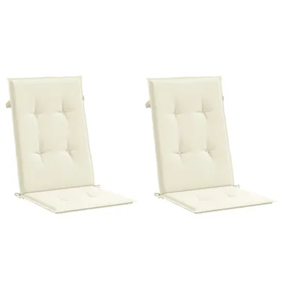 Obrázok produktu pre vidaXL Vankúše na záhradné stoličky pre stoličky s vysokým operadlom 2ks. krémová 120x50x3cm tkanina