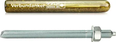 Produktbild von Isolbau Verbundanker Set - Verbundankerpatrone styrolfrei V20 + Ankerstange verzinkt M20 x 300 - ETA/ETAG Zulassung - 1 Stück