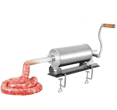 Produktbild von Wurstfüller - Manuelle Wurstfüllmaschine - 3L Edelstahl - Horizontale Tischmaschine - 4 Fülltüllen - Silber
