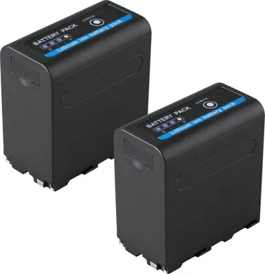 Produktbild von 2x Akku + LCD Lader für Sony NP-F970 NP-F980 mit 5V USB Ausgang DC 8,4V 7850 mAh