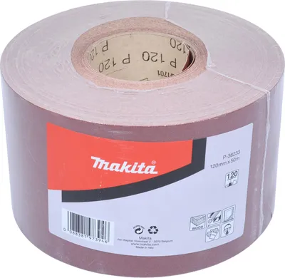 Immagine prodotto di Rotolo di carta abrasiva Makita, 120 mm x 50 m, K120 120 MM X 50 M - K120