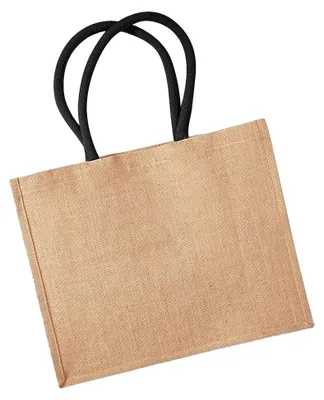 Image de Sac à provisions en jute Westford Mill, 21 litres FK968 (taille unique) (naturel/noir)