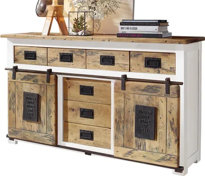 Produktbild von Sideboard Kommode EMANUEL - 150 cm - weiß - Massivholz Mango - Die Möbelfundgrube