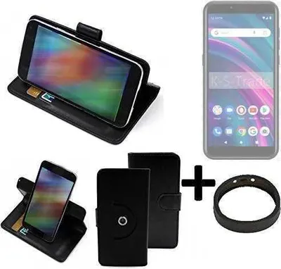 Produktbild von K-S-Trade Case Schutz Hülle kompatibel mit BLU C5 Max + Bumper Handy Hülle Flipcase Smartphone Cover Handy Schutz Tasche Walletcase schwarz