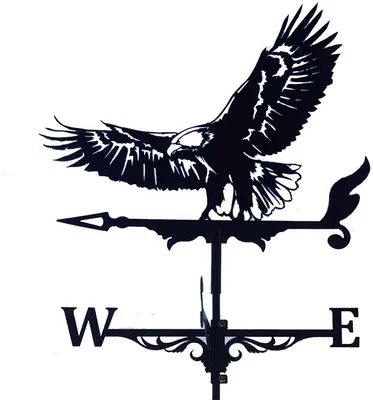 Produktbild von Wetterfahne im Vintage-Stil - Metallische Windfahne - 50x30cm - Rostbeständig - Außendekoration - Wetterfest