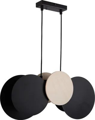 Zdjęcie produktu dla Lampa wisząca TOLA jasne drewno-czarna 2xE27x15W drewno wym:130x44x12cm IP20 Sigma Lighting