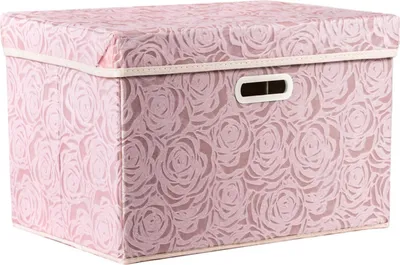 Produktbild von Aufbewahrungsbox mit Deckel, Rosa, 43x30x30 cm, Faltbar, Für Schlafzimmer, Wohnzimmer, Mit Griffen
