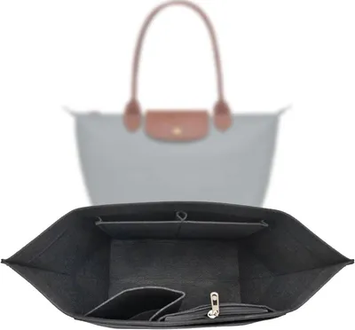 Produktbild von Minicee Taschen Organizer Filz Handtaschen Einsatz Bag in Bag mit Fächern 26x20x13 cm Grau