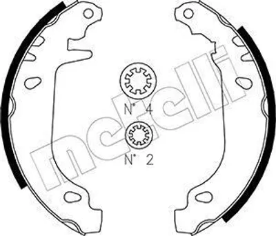Produktbild von METELLI Bremsbackensatz Trommelbremse Hinten passend für PEUGEOT 306 Schrägheck (7A, 7C, N3, N5) 180,0mm 53-0022