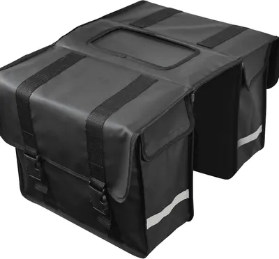 Productafbeelding van Dubbele fietstas 40 liter - Waterdicht - Mat zwart