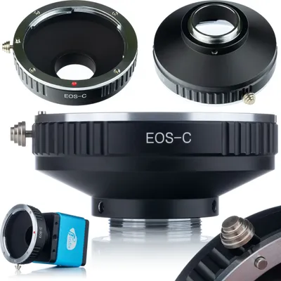 Immagine prodotto di Rosfix Adattatore C-Mount – Per Obiettivi Canon EOS EF/EF-S su Fotocamera Raspberry Pi HQ | Controllo Manuale della Messa a Fuoco e dell'apertura