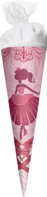 Produktbild von ROTH Geschenk-Schultüte klein Ballerina 35 cm rund Tüllverschluss Zuckertüte Schulanfang