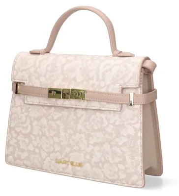 Produktbild von Handtasche aus veganem Leder, Beige, mit Clipverschluss – elegant und nachhaltig
