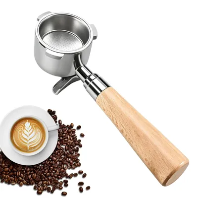 51 mm Filterhalter für DeLonghi Dedica & Smeg, Holzgriff
