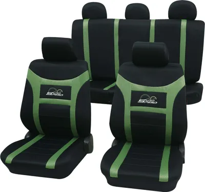Produktbild von Auto Sitzbezüge Universal Komplett Set 11-teilig - Super-Speed grün, Eco Class mit SAB 1 Vario | Autositzbezüge / Schonbezüge von PETEX