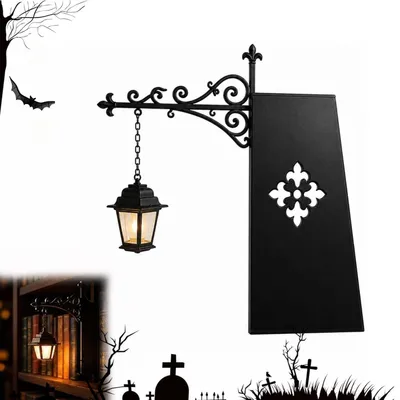 Productafbeelding van Lamp voor boekenplank, 24 × 23 × 5 cm, Vintage lantaarn met boekensteun voor sfeervolle decoratie