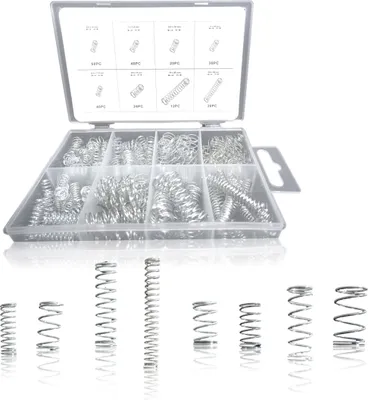 Produktbild von Druckfedern Sortiment 246 tlg. Metall Zugfeder Druckfeder Stahlfeder Spiralfeder Set