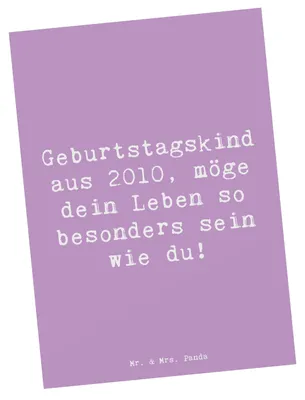 Produktbild von Mr. & Mrs. Panda Fotokarte Spruch 2010 Geburtstag - Lavendeltraum - Geschenk, Kunstkarten, Grußkarte, bildkarte, Glückwunsch, Happy Birthday, Jubiläumsgeburtstag