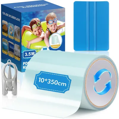 Produktbild von Pool Reparaturset 10 cm x 350 cm, wasserdichtes PVC, transparent, für Poolfolie